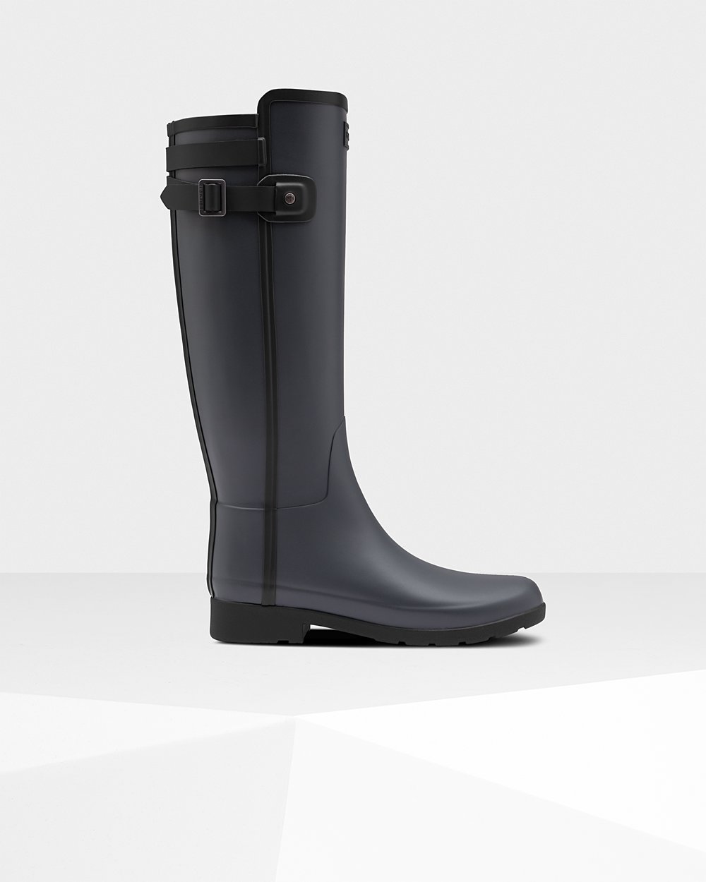 Hunter Refined Slim Fit Contrast Tall Rain Boots - Sale Online Womens Black - QFSMZA053